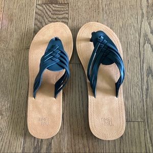 NWOT Time and Tru black braided sandals